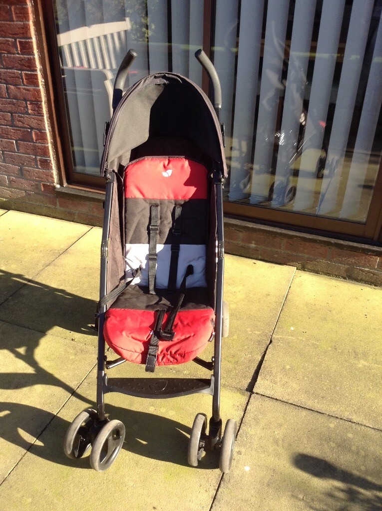 black and red stroller